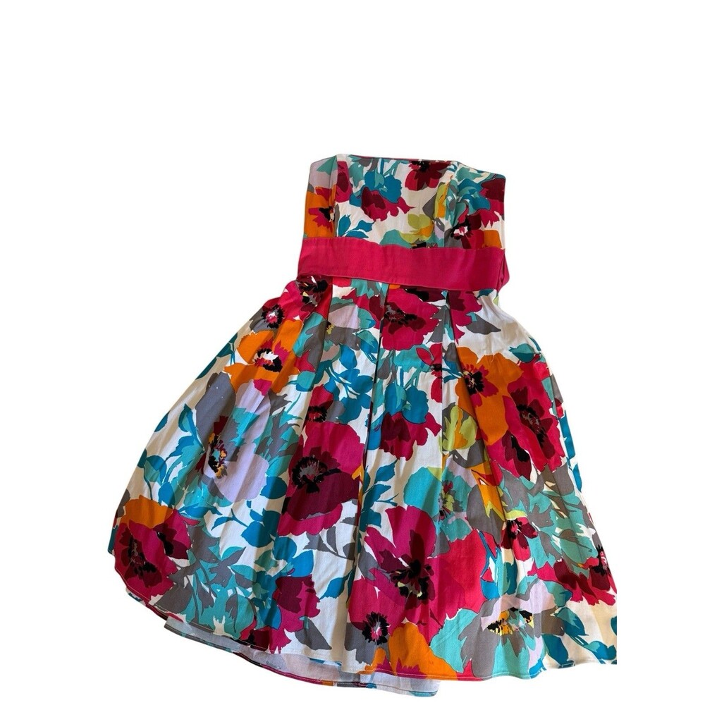 ALYN By Alyn Paige Floral Flower Strapless Summer Cotton Dress Beach Travel EUC
